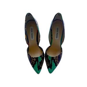 Steve Madden Valko Snakeskin Multicolor print Pointed Stiletto Shoes heels 7.5